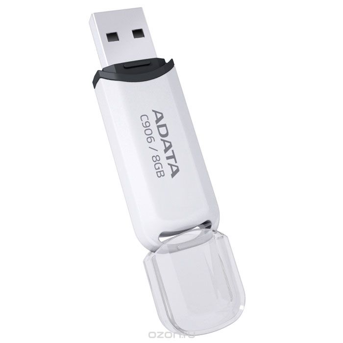 ADATA C906 8GB, White флэш-накопитель