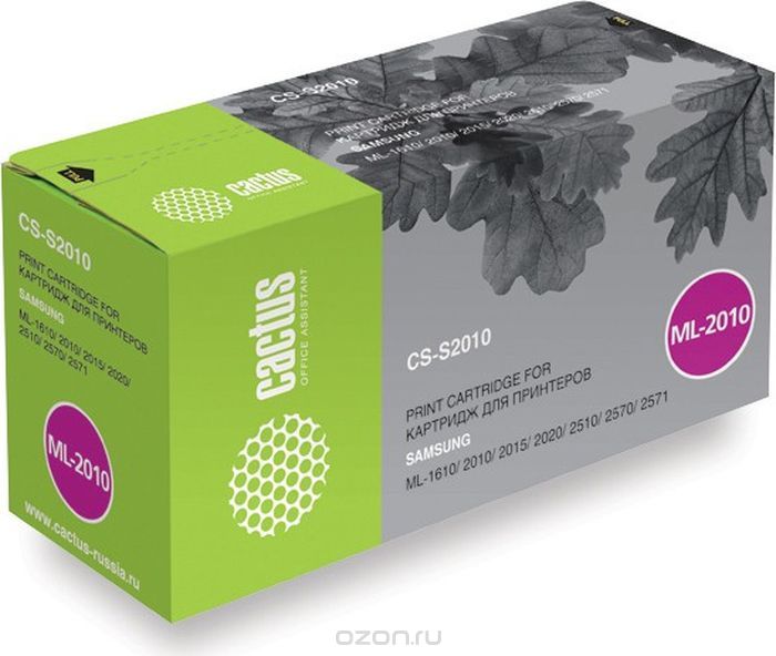 Cactus CS-S2010, Black тонер-картридж для Samsung ML-1610/2010/2015/2020/2510/2570/2571