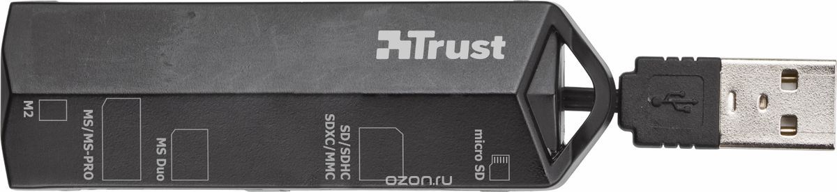 Trust Stello Mini Card Reader, Black картридер